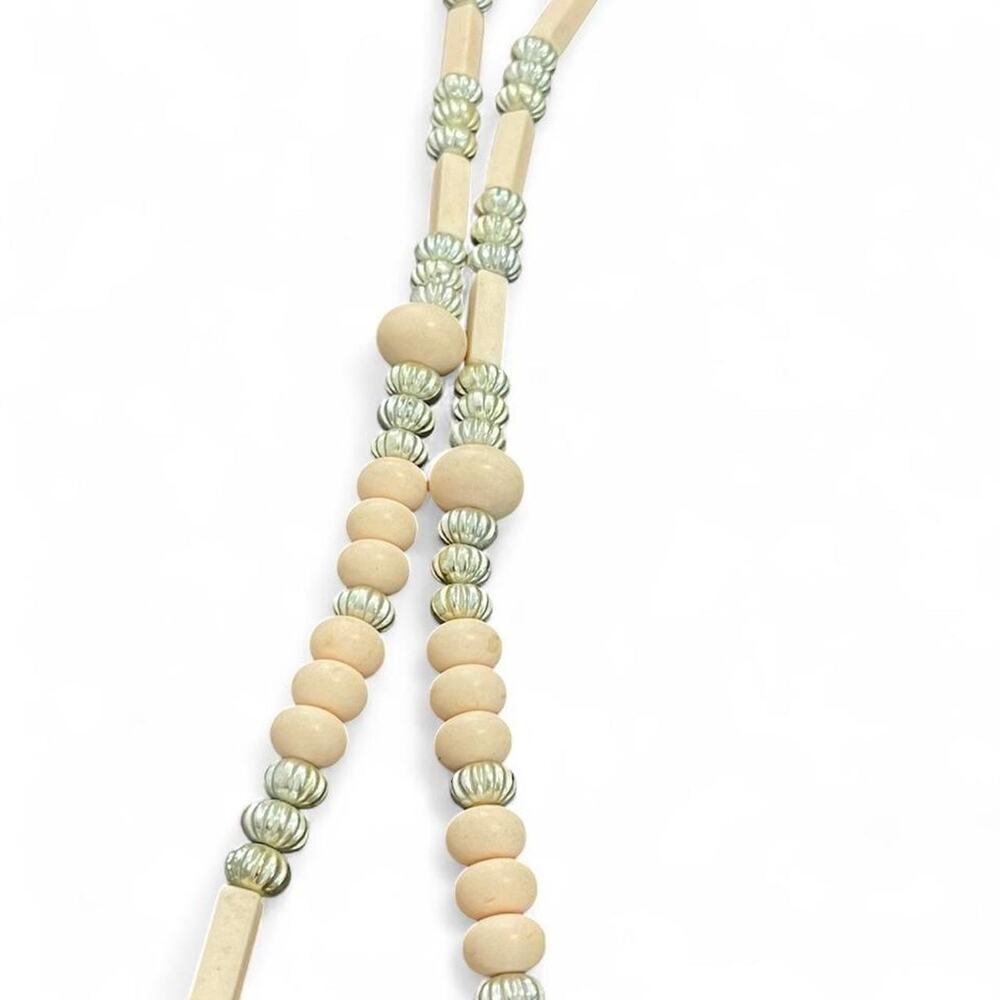 Pink and white beaded necklace
